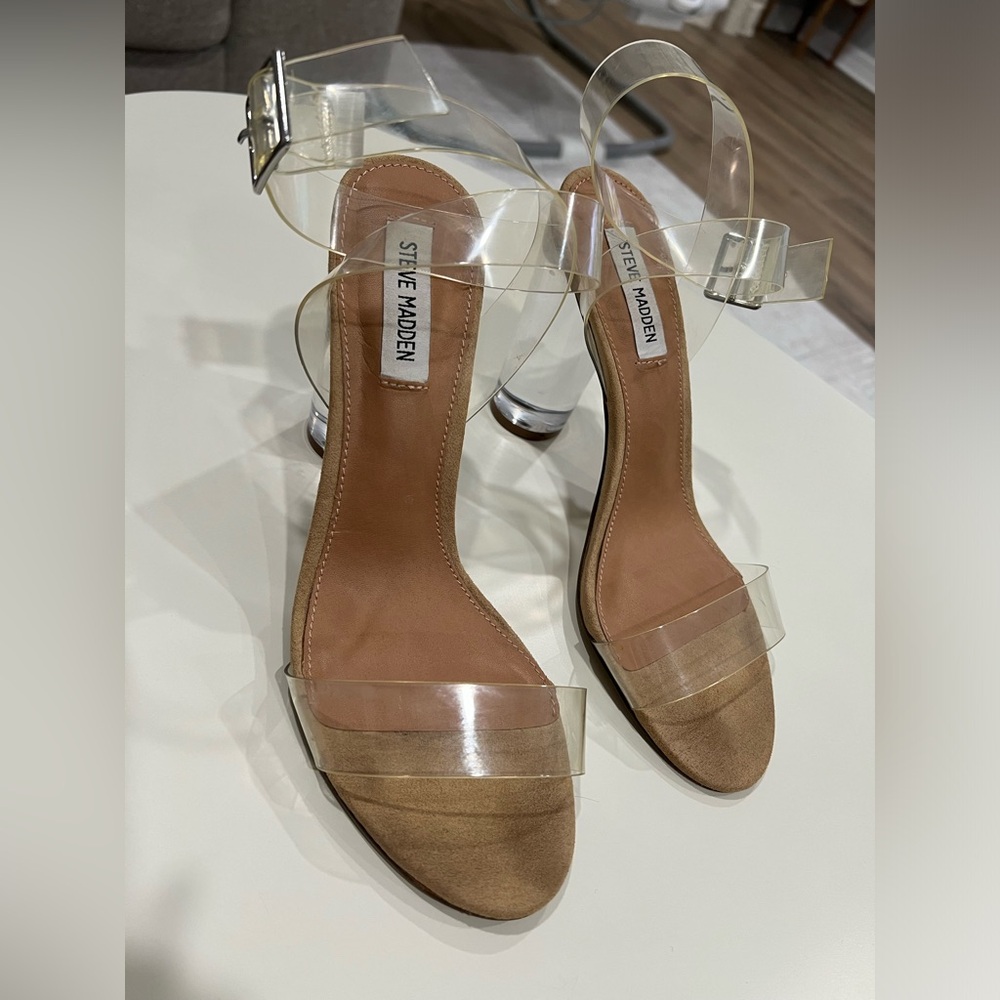 Steve Madden Clear Heels size 9